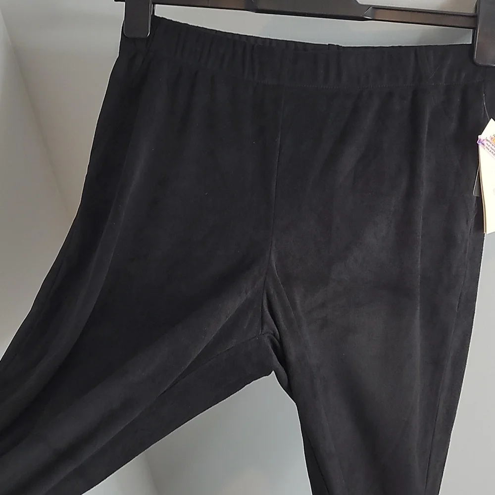 NWT Utopia by HUE Black Suede Skimmer High Waist Leggings size Medium NEW